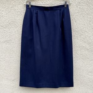Vintage Blue Pencil Skirt 14 Pockets Lined